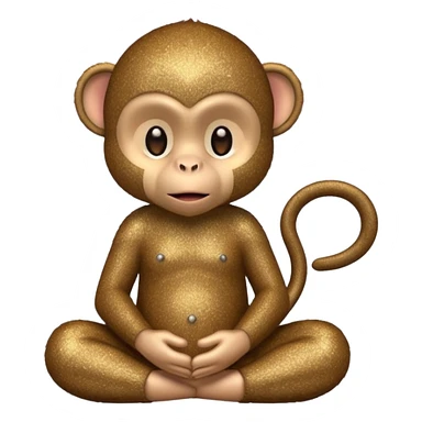glitter monkey silence brown sticker