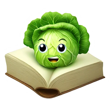Cabbage with book sticker