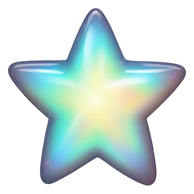 4 point star rounded corner opal shiny sticker