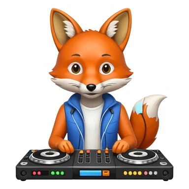 DJing fox sticker