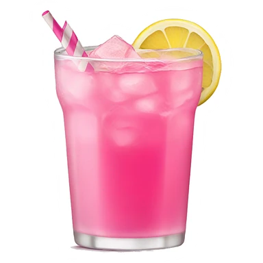 pink drink with lemon slice sticker