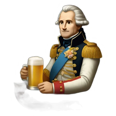 Napoléon qui boit une bière sticker