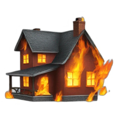 house on fire sticker