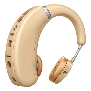 Telinga aid, hearing aid color beinge tapi earmold color white  sticker