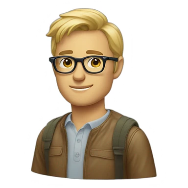 blond man confident persol glasses sticker