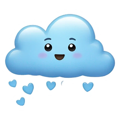 Cloud raining hearts sticker