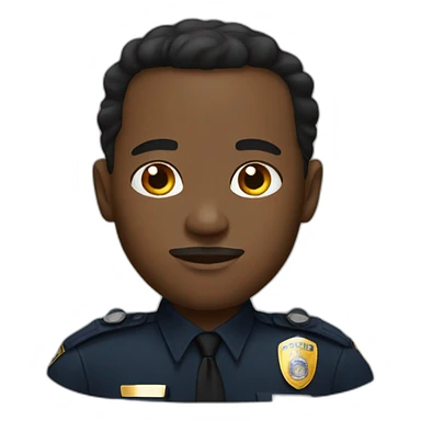 black man police sticker