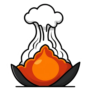 onion volcano erupting steam sticker