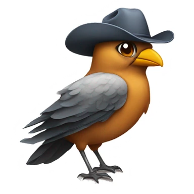 Bird wearing cowboy hat sticker