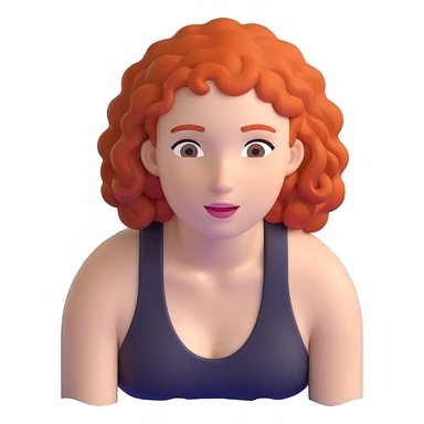 22-year-old white female athlete swimmer with curly red hair about to enter a pool sticker