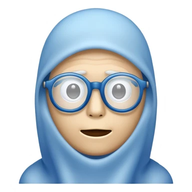 blue ghost with glasses without mouth sticker