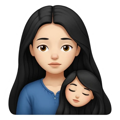Portugal girl black long hair sleepy êtes sticker