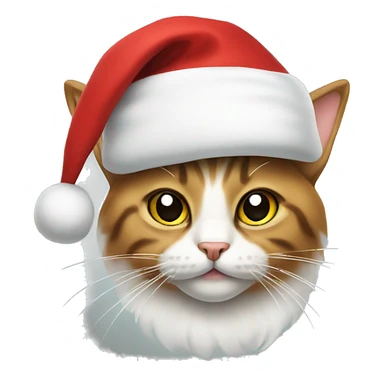 Cat with a Santa hat sticker