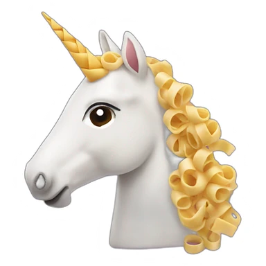 unicorn with pasta and cheese sticker