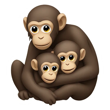 monkey family hugging sticker