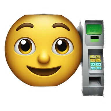 ATM machine + curious face sticker
