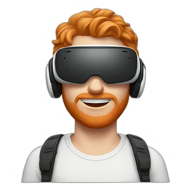 Ginger guy wearing VR headset sticker