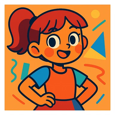 a girl in vibrant toon style sticker