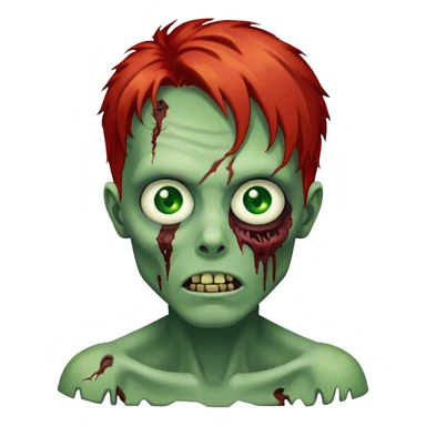 Zombie with red hair  sticker