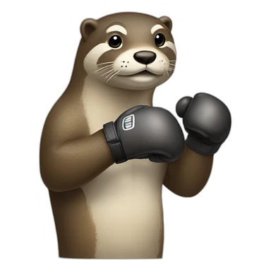 Une loutre avec des gants de boxe sticker