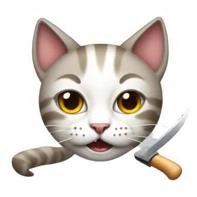 cat with knife sticker