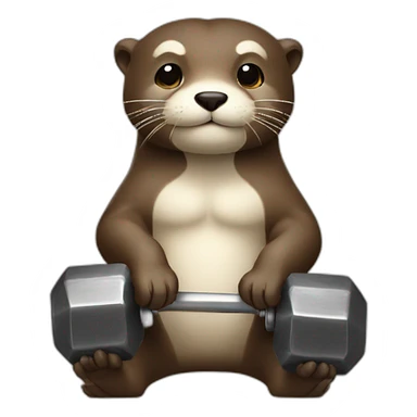 trainig otter with dumbell sticker