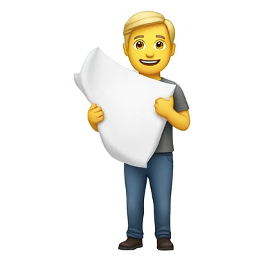 white man holding a sheet sticker