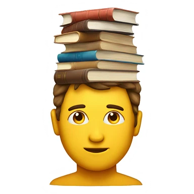 Books on man's head sticker