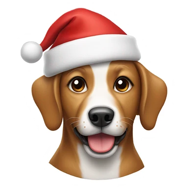 Dog wearing Santa hat sticker