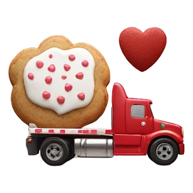 cookie heart with semi truck sticker