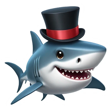 shark wearing tophat sticker