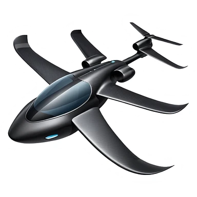 carbon fiber futuristic EVTOL sticker