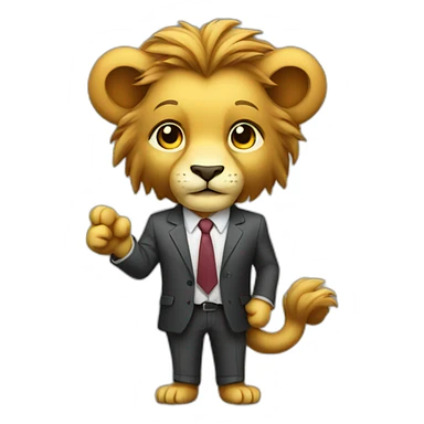 Cute Lion businessman trading sticker