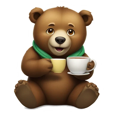 Bear holding tea sticker