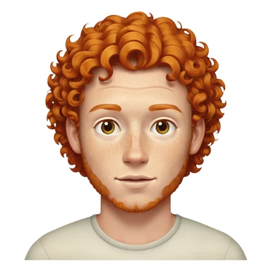 Man with ginger curls and freckles sticker