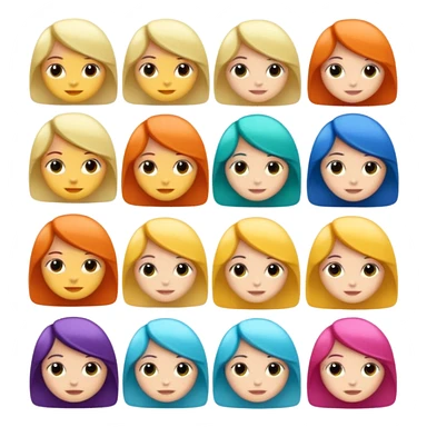 pelo con diferentes colores sticker