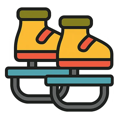 trampoline shoes, minimal, flat icon style sticker