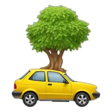 Voiture sur arbre sticker