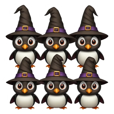 Demons Penguins with Witch Hat sticker