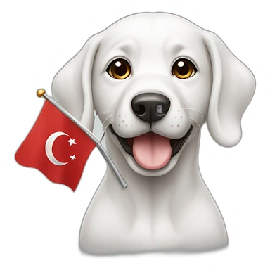 dog with turkish flag sticker