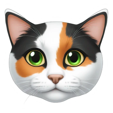 Orange white black cat Green eyes sticker