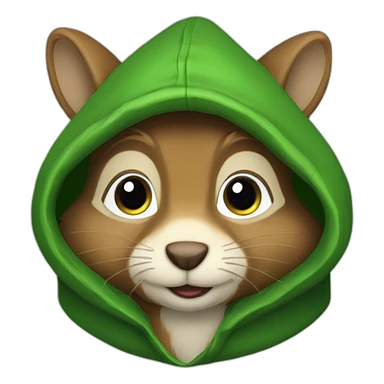 green hood squirrel sticker