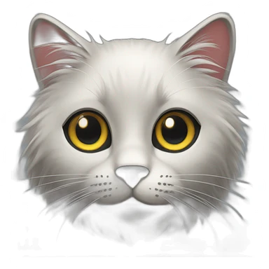 super long fur black cat sticker