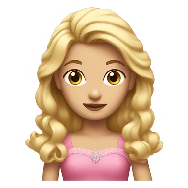 a princess with blonde hair pink dress  sticker