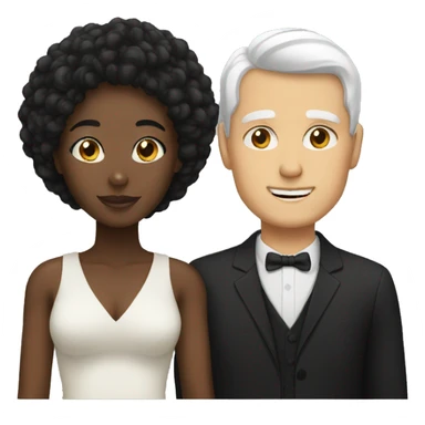 black woman and white man sticker