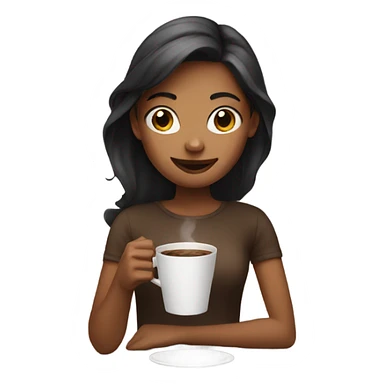 Girl with coffee sticker