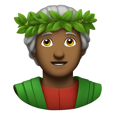 Dante Alighieri with a green laurel wreath on his head sticker