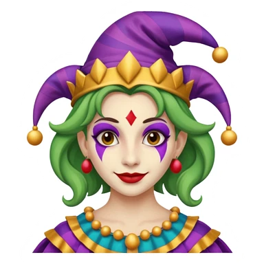 Jester female, black and white sticker