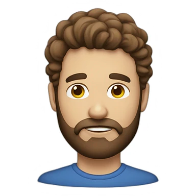 A Man with brown hair, a Beard and a Cloud for his face sticker