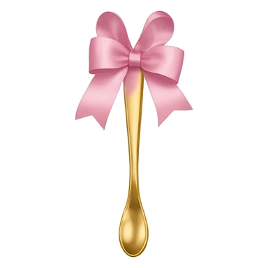 Elegant Spoon with pink pastel ribbon around it sticker